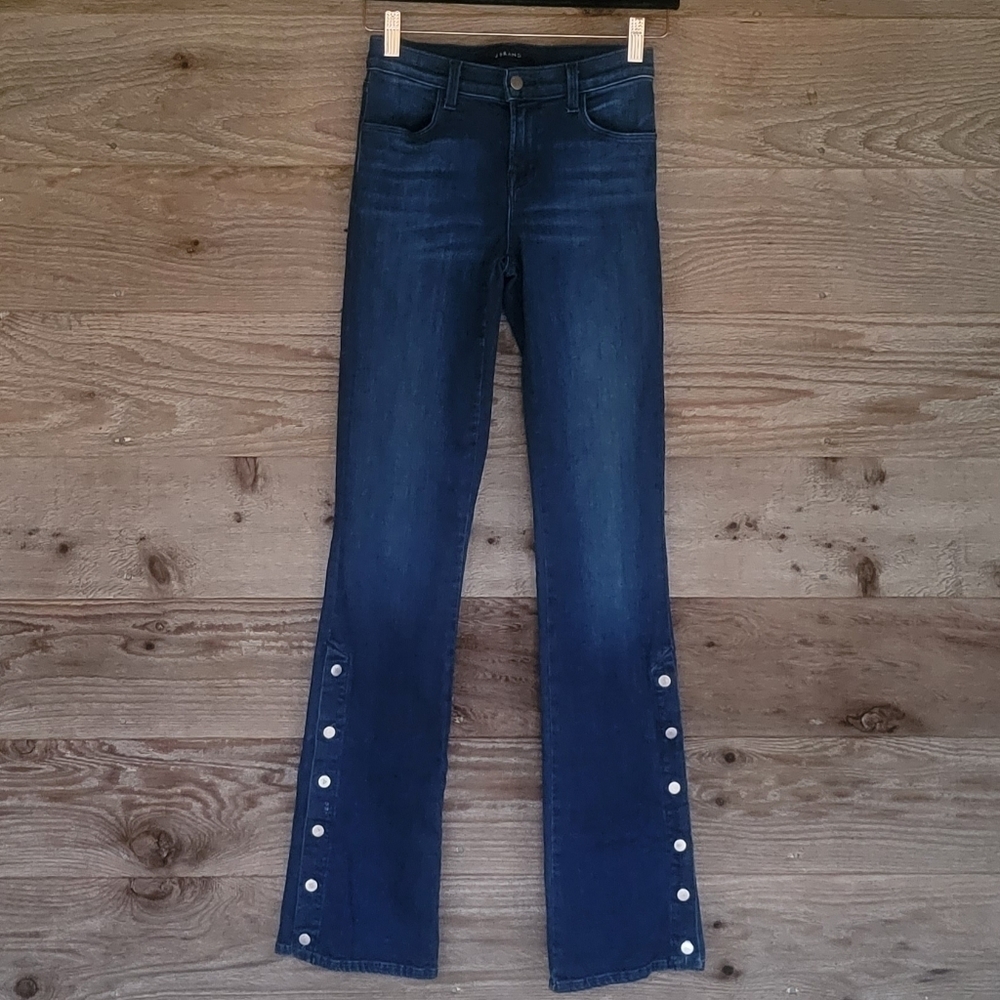 J Brand Charlene Mid Rise Boot Cut Jeans in Dark Denim Size 24